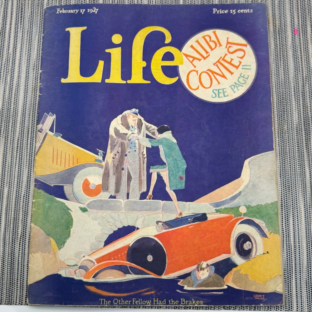 Life Magazine February 17 1927 Garrett Price Cover Pierce-Arrow Ad Vintage 1920s